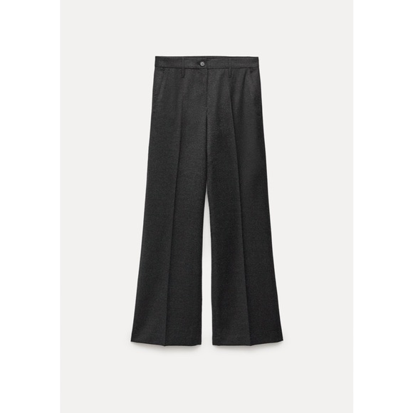 NWT ZARA dark gray wool straight leg trousers size M - Picture 6 of 14